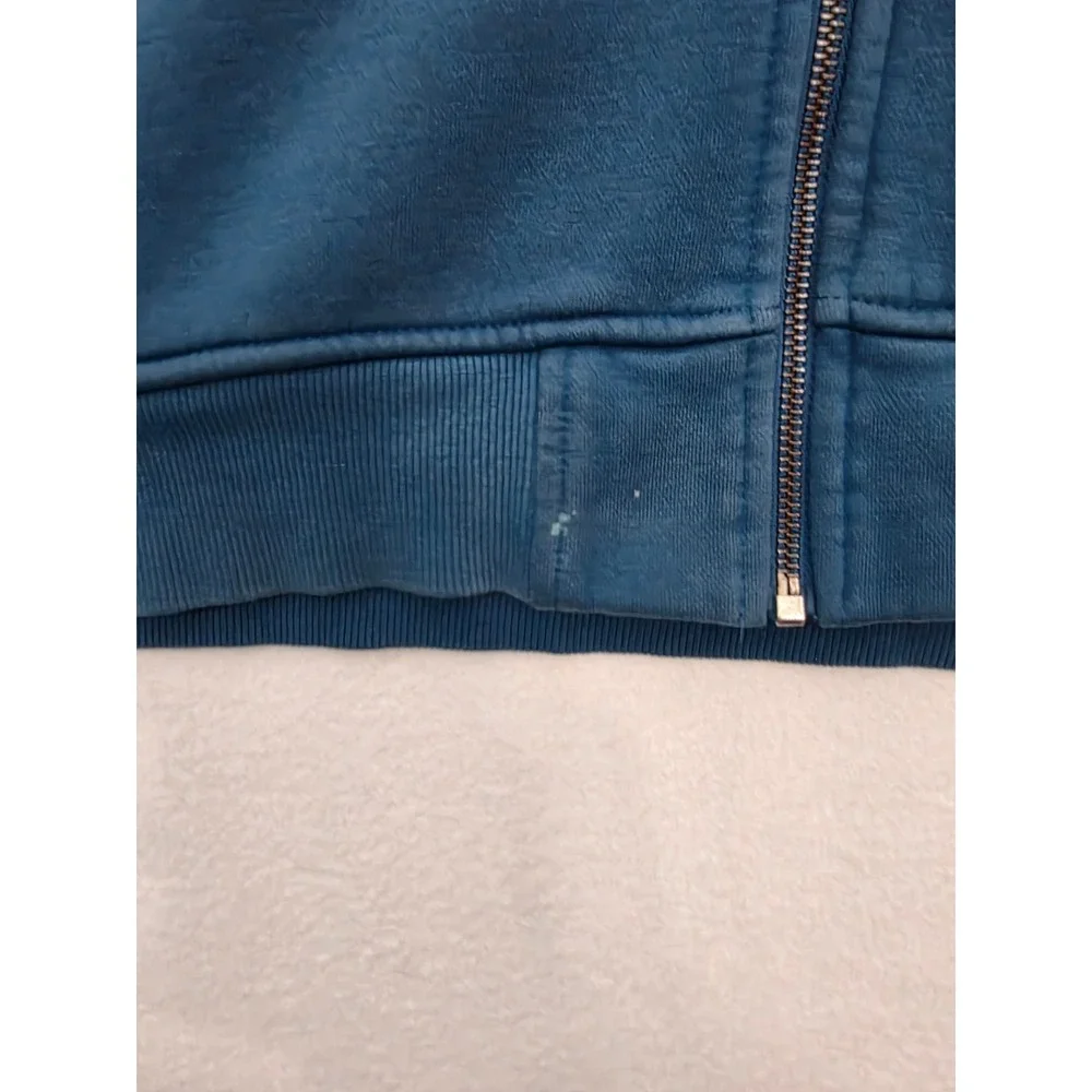 True Religion Multiply Zip Up Hoodie Large Blue Cotton Blend Streetwear Y2K Logo